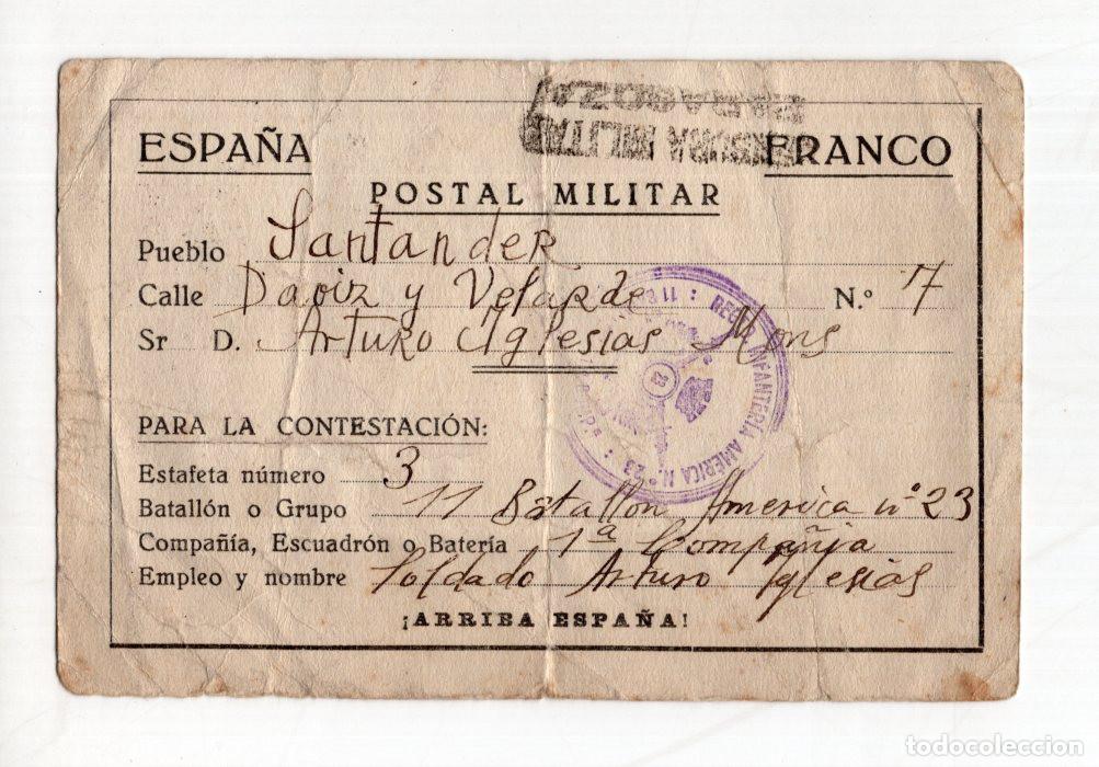 Militaria: TARJETA POSTAL MILITAR, GUERRA CIVIL ESPA&Ntilde;OLA. REGIMIENTO INFANTER&Iacute;A AM&Eacute;RICA.N&ordm;23.