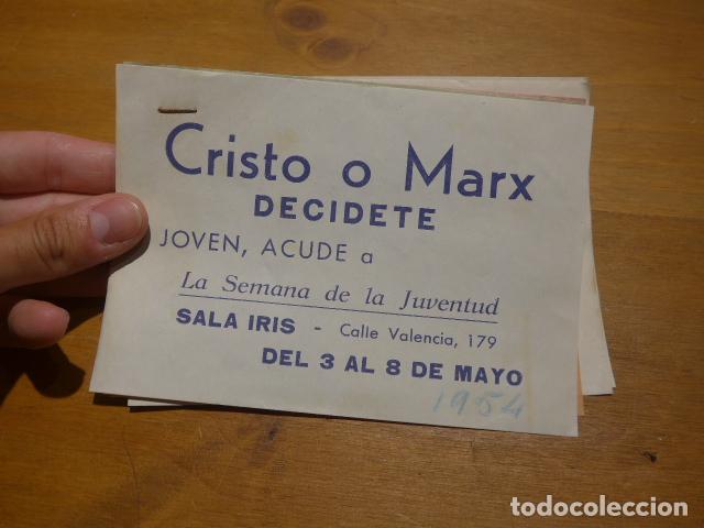 Militaria: Lote de 7 antiguas octavillas panfletos politicos franquistas de 1954, semana de la juventud