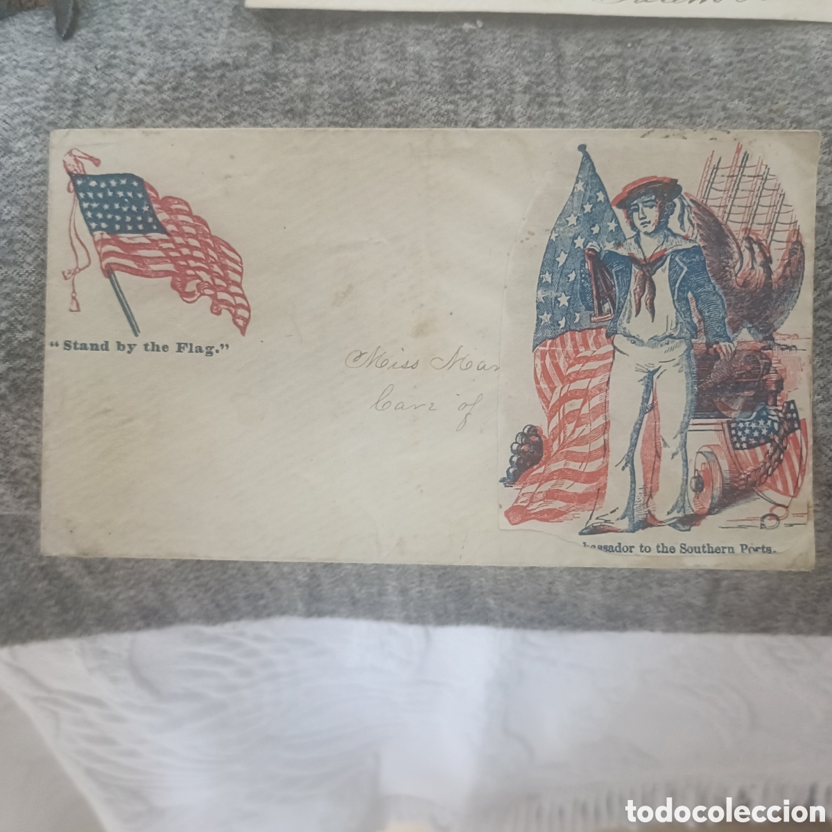 Militaria: Antiguos sobre de correspondencia de la guerra de Cuba
