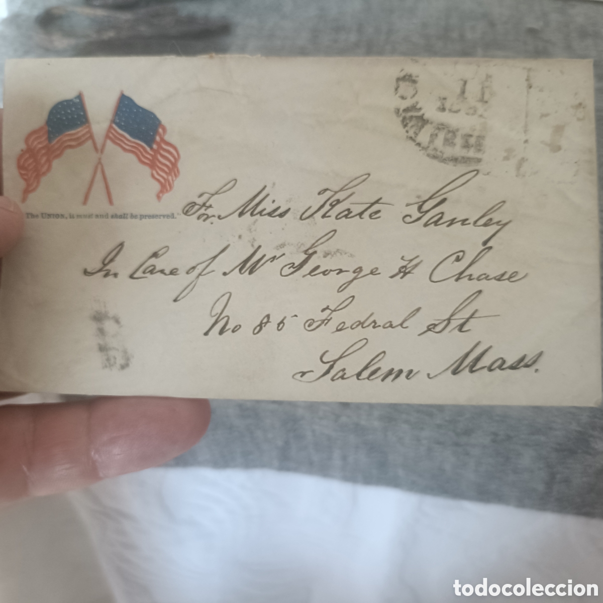 Militaria: Antiguos sobre de correspondencia de la guerra de Cuba
