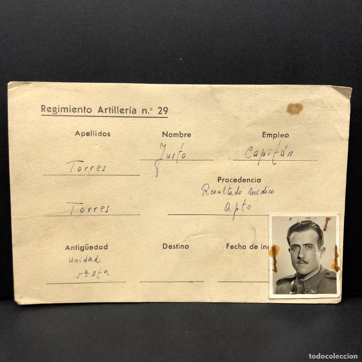 Militaria: REGIMIENTO ARTILLERIA DE MONTA&Ntilde;A NUM. 29 - HUESCA - 1952- DOCUMENTO MILITAR / 506