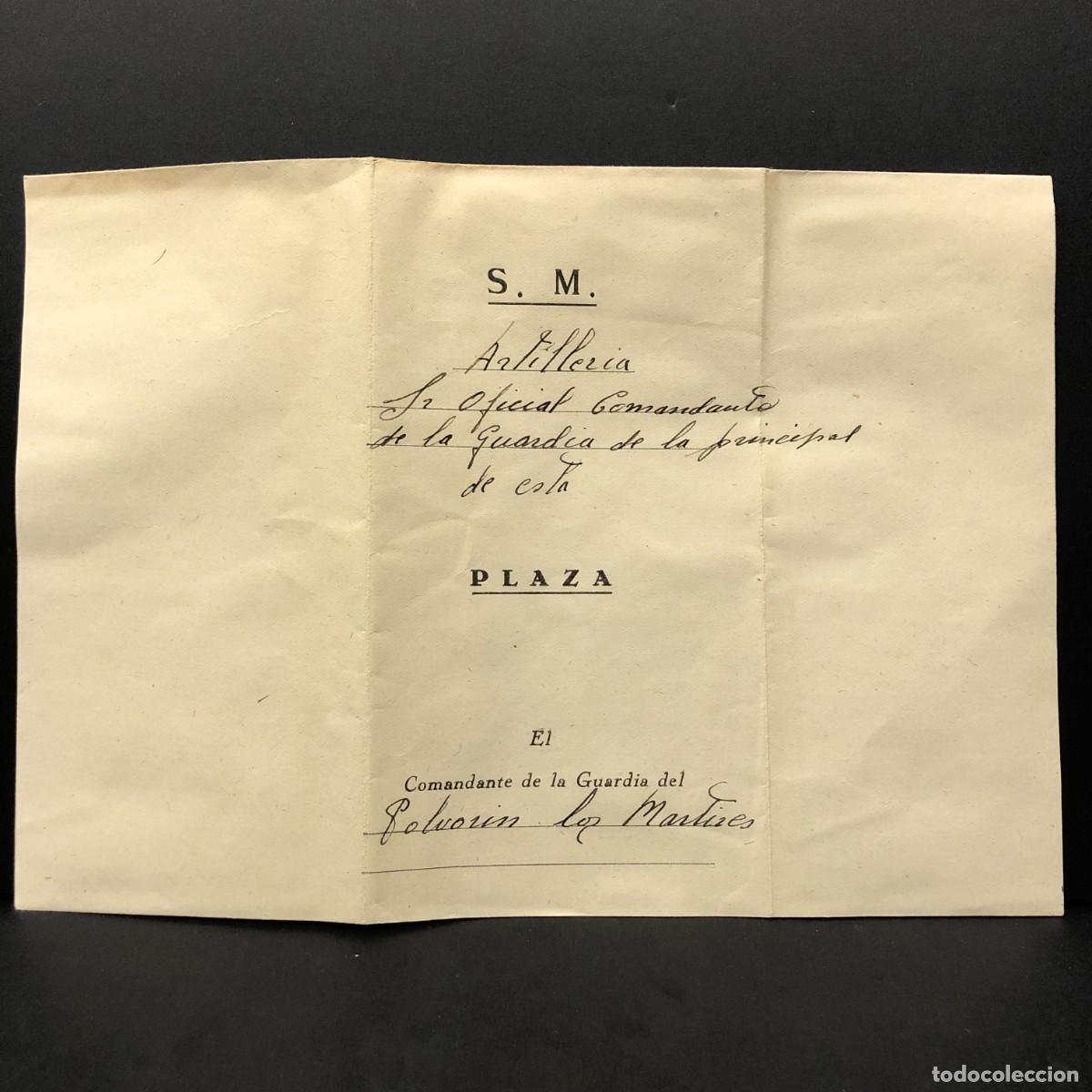 Militaria: DOCUMENTO DE ARTILLERIA - PARQUE DE ZARAGOZA - PLAZA - DOCUMENTACI&Oacute;N MILITAR / 553