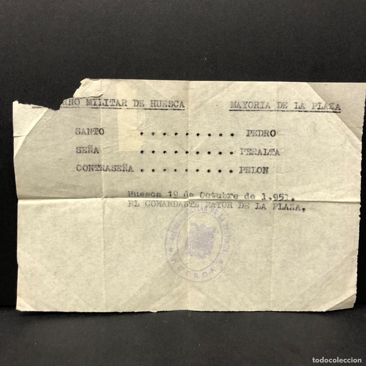 Militaria: GOBIERNO MILITAR DE HUESCA - COMANDANTE MAYOR - 1951 - DOCUMENTACI&Oacute;N MILITAR / 568