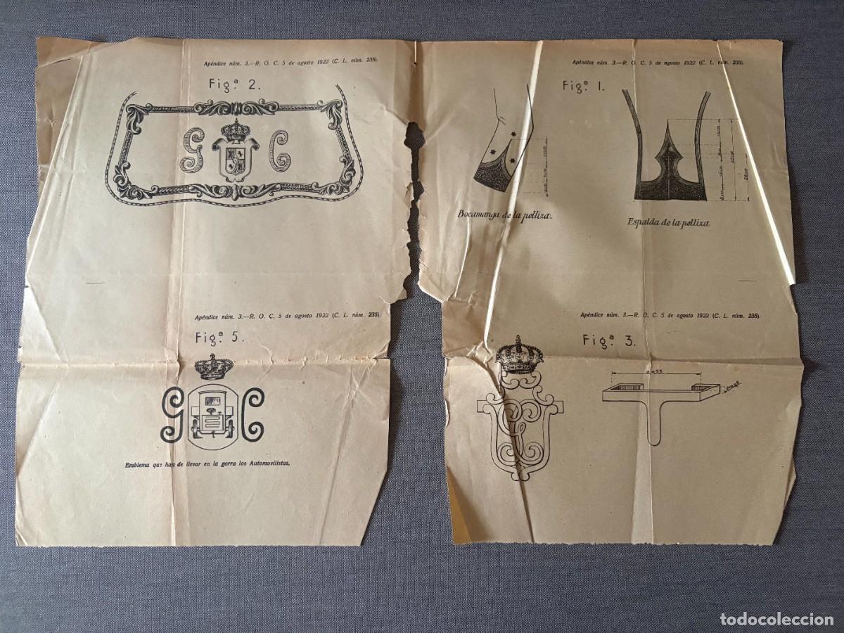 Militaria: LAMINA DISTINTIVOS GUARDIA CIVIL R.O.C. 5 AGOSTO 1922 (C.L. 235)