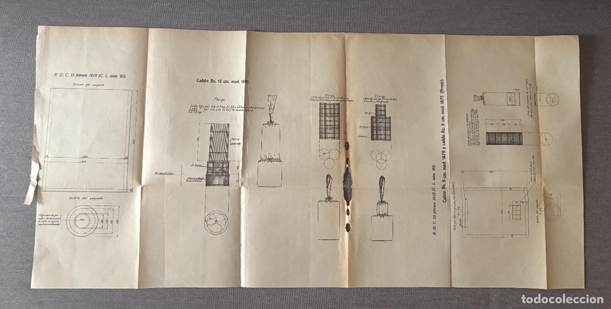 Militaria: LAMINA SAQUETES CA&Ntilde;ONES BC 12CM 1981, BC 9CM 1879 Y AC 9CM 1875 ROC 15 FEBRERO 1919 (CL80) ESPA&Ntilde;A