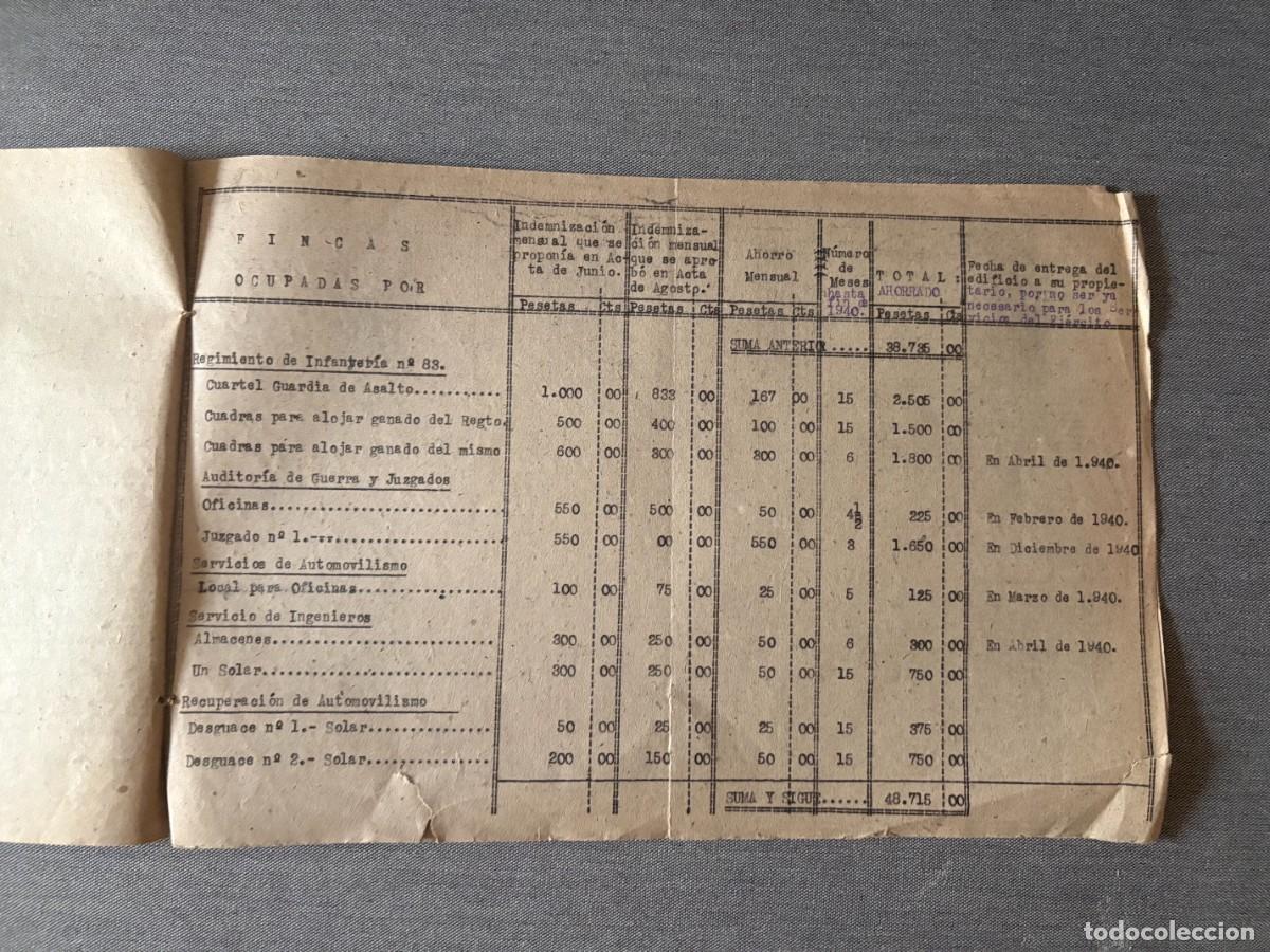 Militaria: GOBIERNO MILITAR ALBACETE. RELACION EDIFICIOS OCUPADOS EN SERVICIOS DEL EJERCITO DEVUELTOS EN 1940. - Foto 2