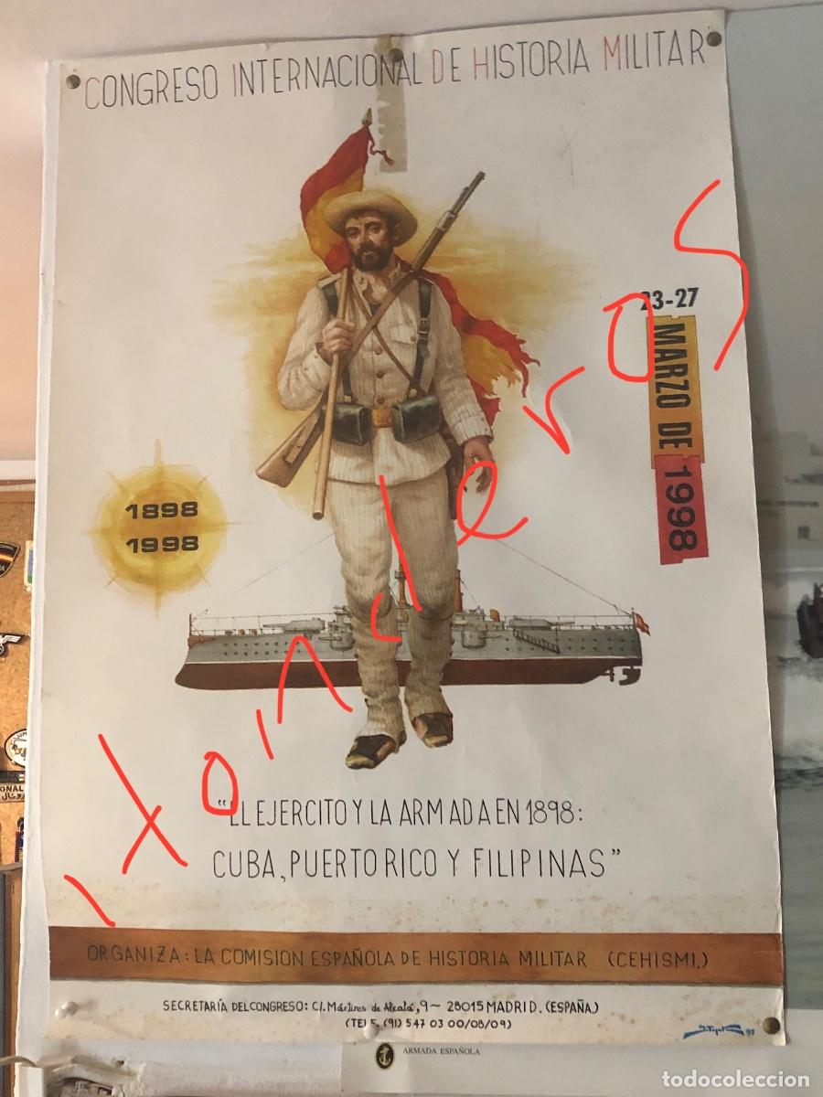 Militaria: CARTEL. EL EJ&Eacute;RCITO Y LA ARMADA EN 1.898. CUBA, PUERTO RICO Y FILIPINAS.
