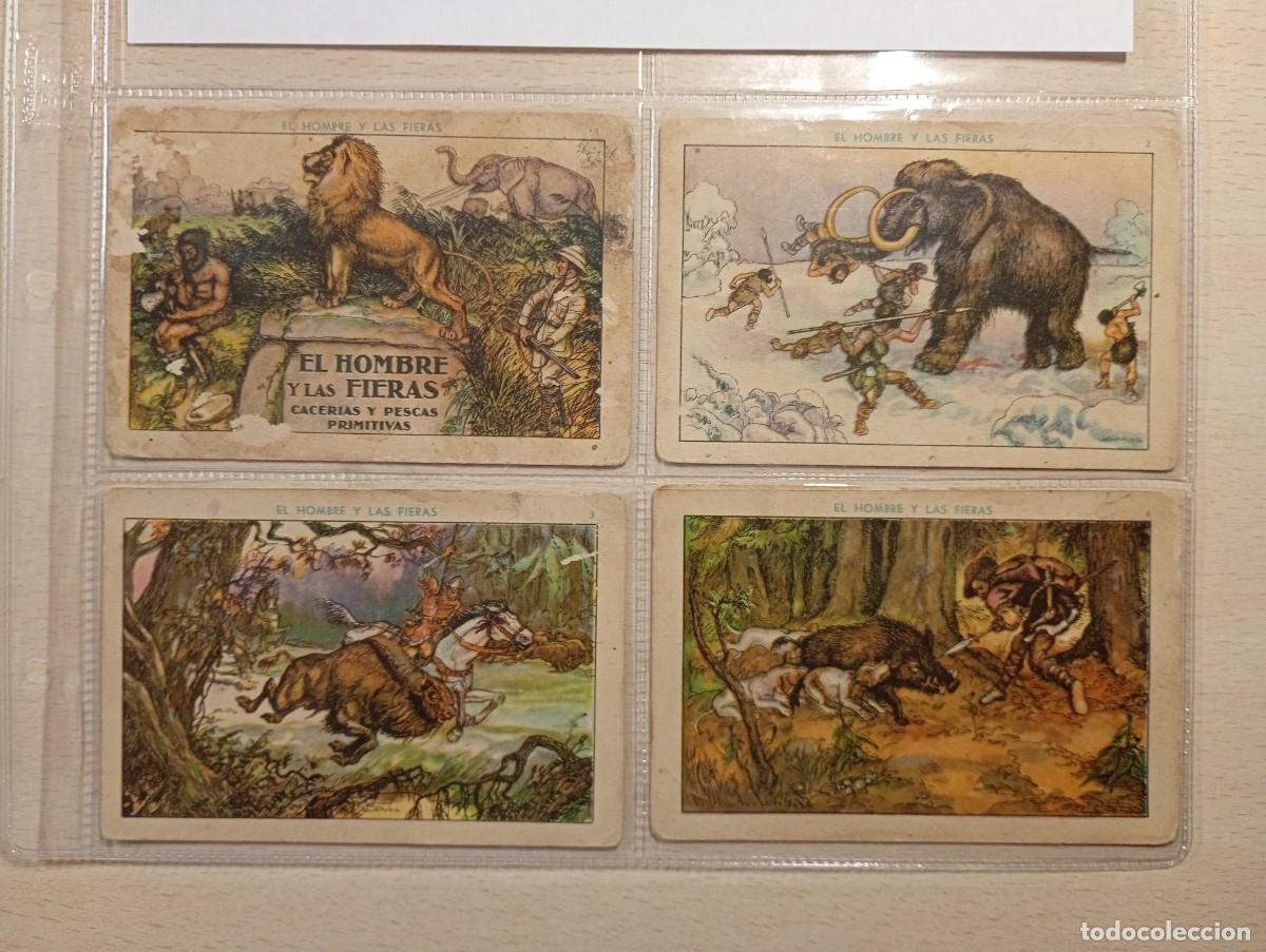 Militaria: Lote 34 Cromos &rdquo;El Hombre y las Fieras&rdquo;. Guerra Civil. Obsequio Ni&ntilde;os Refugiados. Control obrero-.