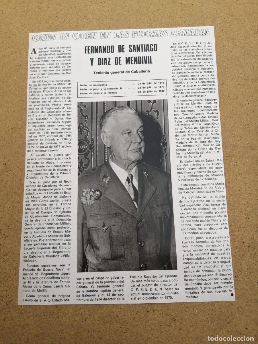 Militaria: ARTICULO. QUIEN ES QUIEN EN LAS FUERZAS ARMADAS, FERNANDO DE SANTIAGO Y DIAZ DE MENDIVIL