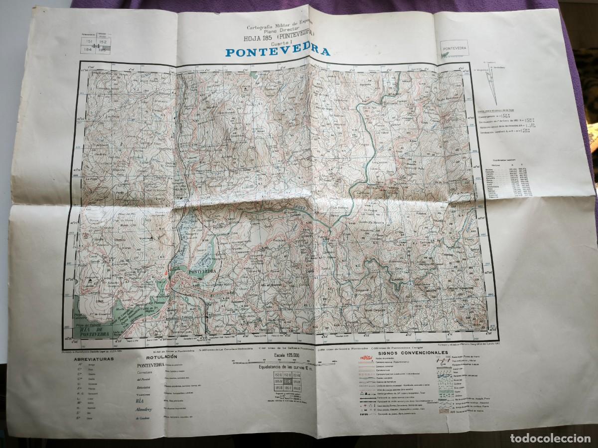 Militaria: Mapa Militar De Pontevedra 1959 Cartograf&iacute;a Militar Original Gran Formato 79 X 60 CM