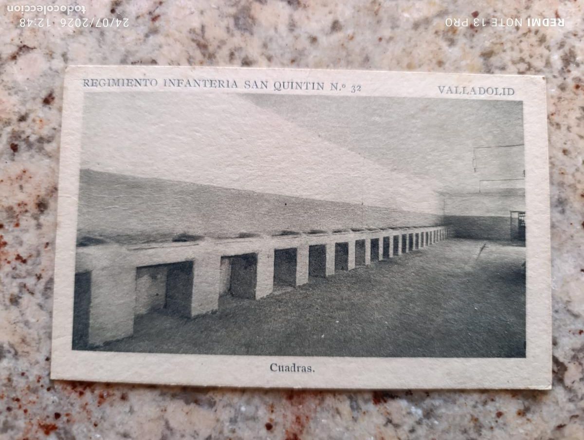 Militaria: ANTIGUA POSTALE REGIMIENTO DE INFANTERIA SAN QUINTIN 32. VALLADOLID.CUADRAS.