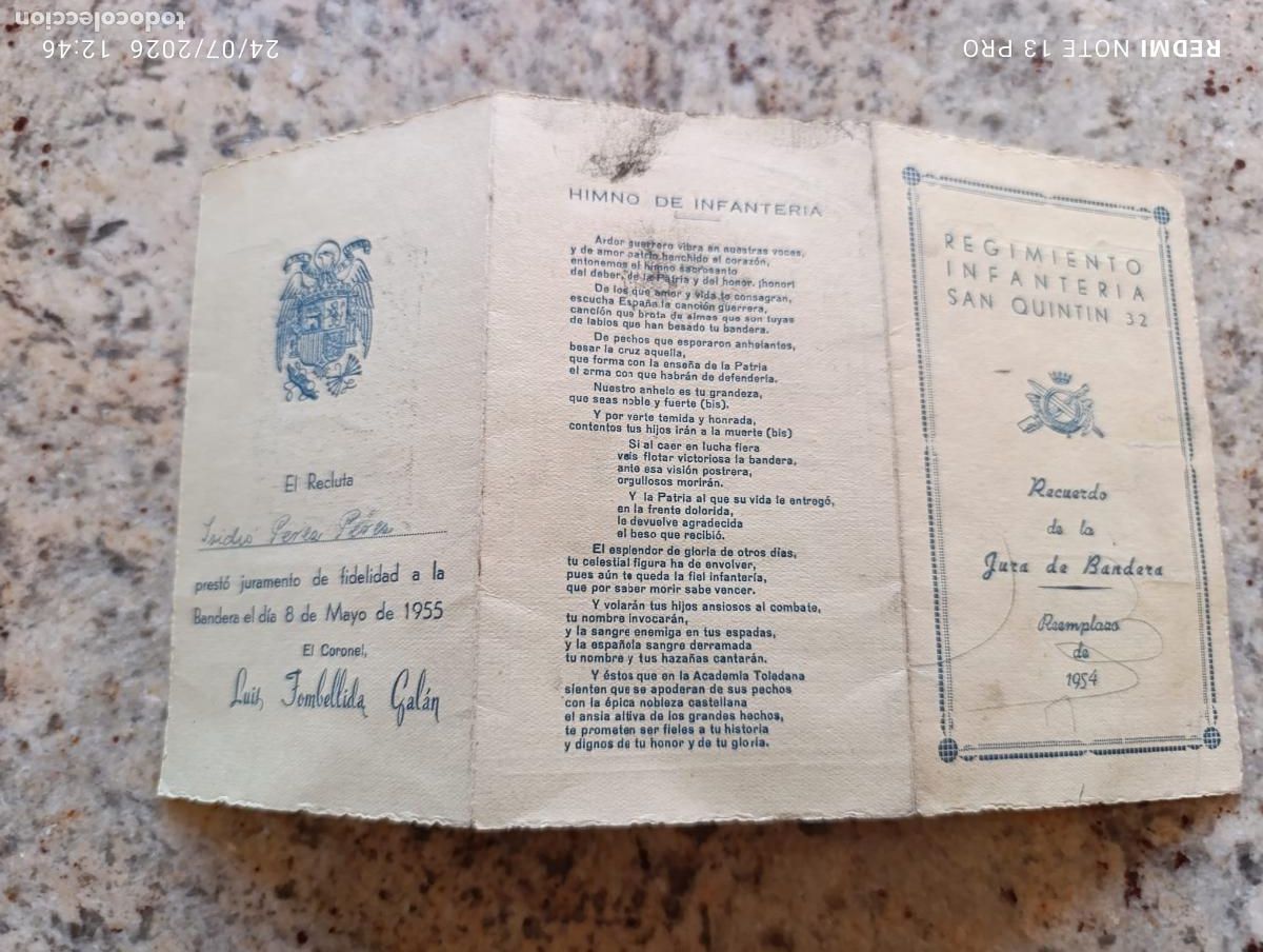 Militaria: JURA DE BANDERA,REGIMIENTO DE INFANTERIA SAN QUINTIN 32. VALLADOLID.