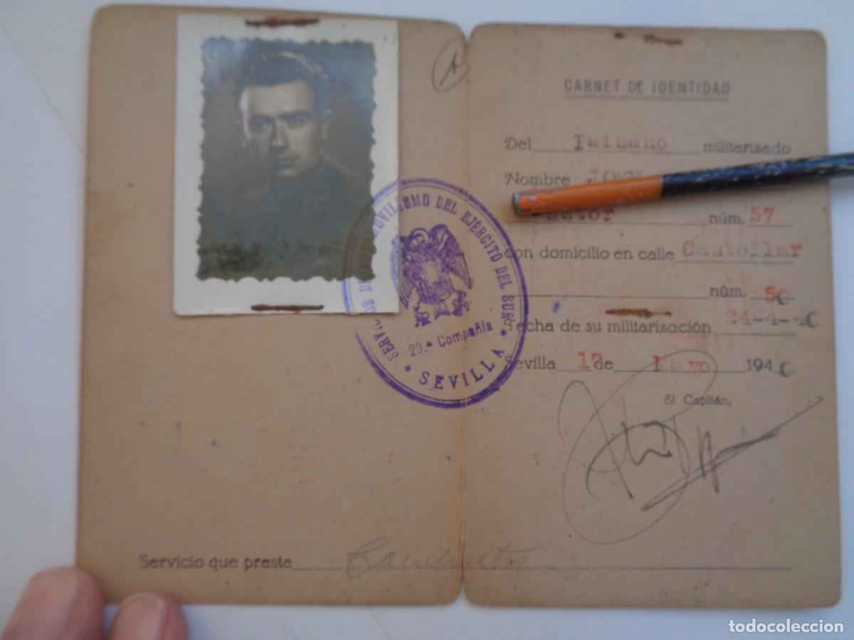 Militaria: SERVICIO DE AUTOMOVILISMO DE LA 2&ordf; REGION FAMILIAR : CARNET DE IDENTIDAD . SEVILLA , 1940