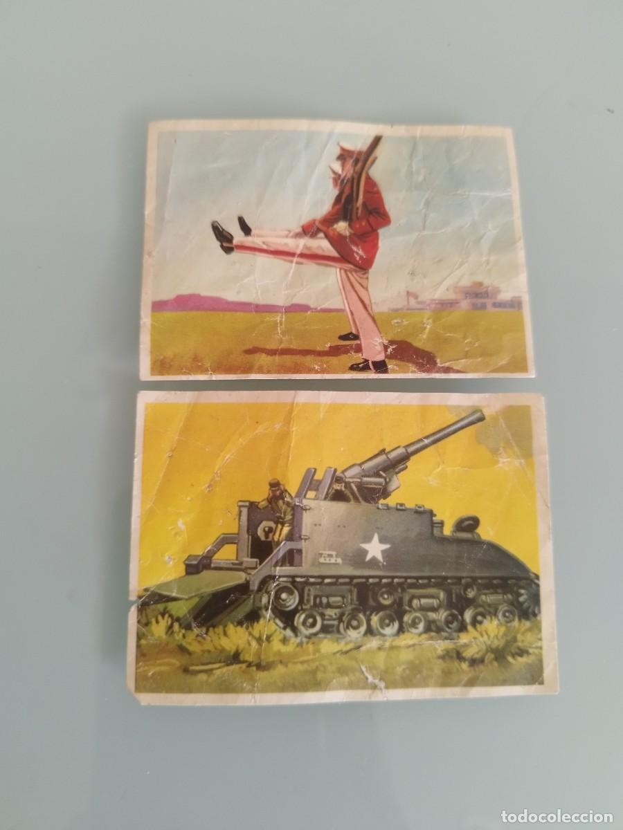 Militaria: Dos antiguos cromos de la colecci&oacute;n &rdquo;Armas y Soldados. Ns&deg; 182-209