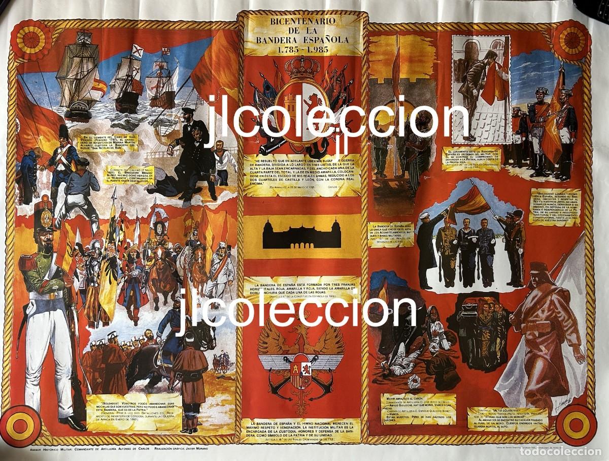 Militaria: CARTEL BICENTENARIO DE LA BANDERA ESPA&Ntilde;OLA 1975 - 1985