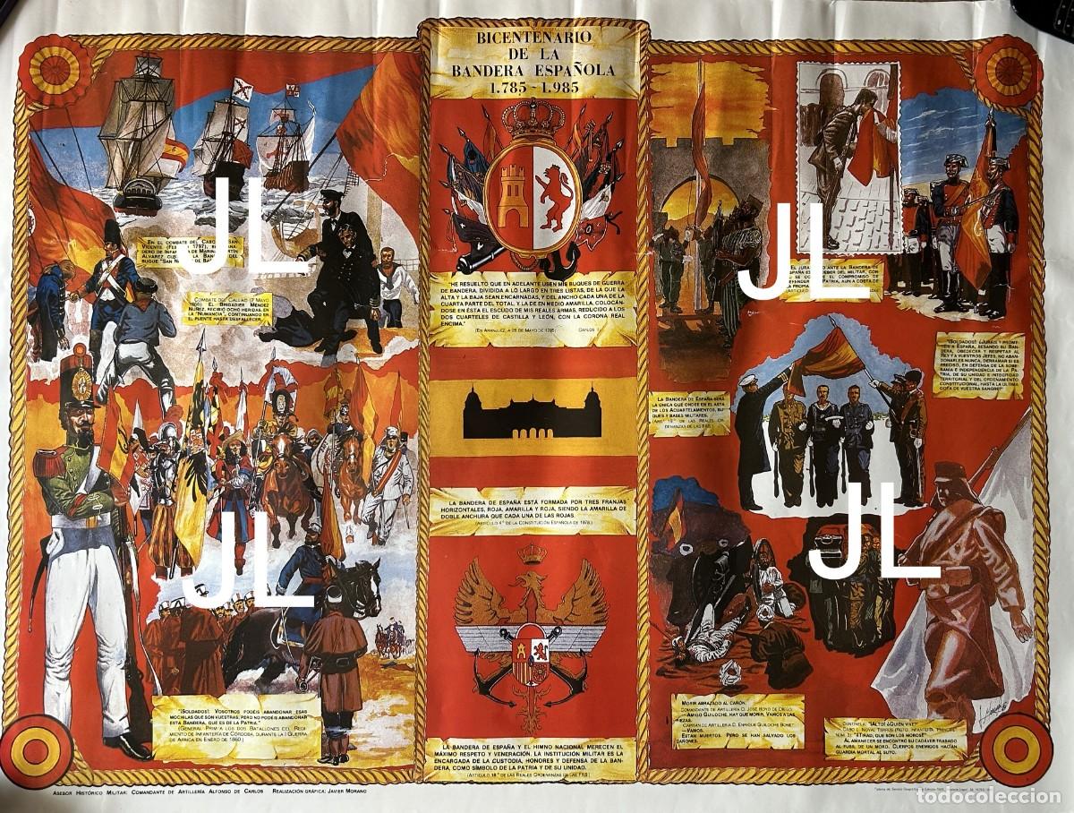 Militaria: CARTEL BICENTENARIO DE LA BANDERA ESPA&Ntilde;OLA 1975 - 1985