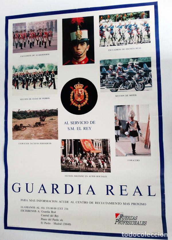 Militaria: GRAN POSTER ORIGINAL DE LA GUARDIA REAL. &rdquo;AL SERVICIO DEL REY&rdquo;.