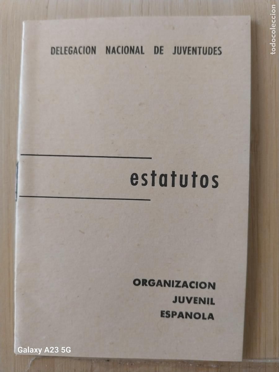 Militaria: OJE ESTATUTOS FALANGE A&Ntilde;O 1965 24 PAGINAS ORIGINAL DELEGACION JUVENTUDES 11.7X8CMS