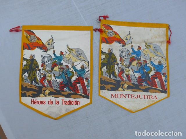 Militaria: ANTIGUOS BANDERINES CARLISTAS HEROES DE LA TRADICION Y MONTEJURRA 1967