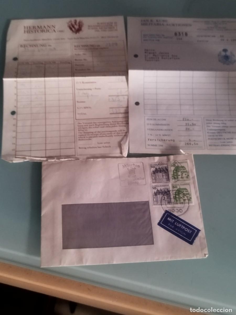 Militaria: Facturas antiguas de subastas de militaria emitidas por casas alemanas,