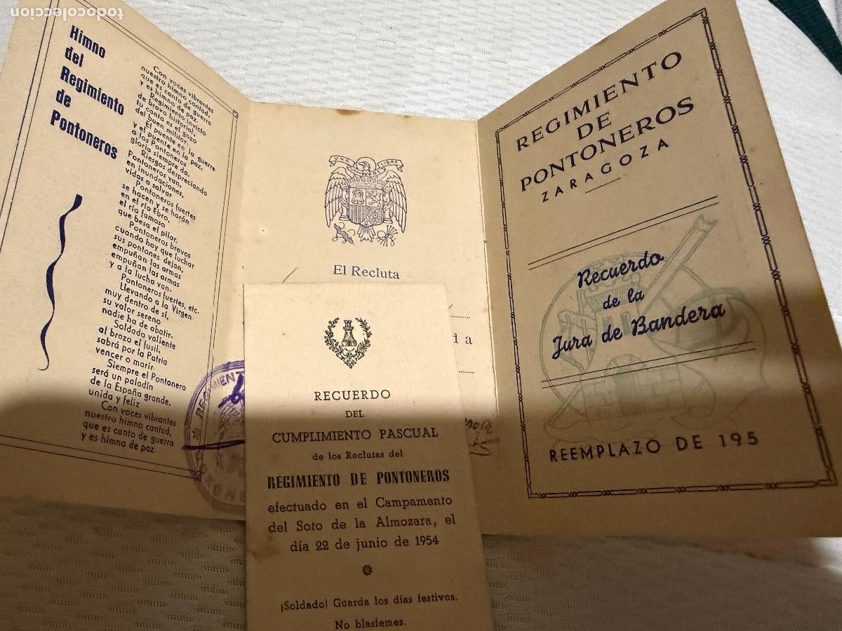 Militaria: Jura de bandera regimiento de pontoneros Zaragoza 1954