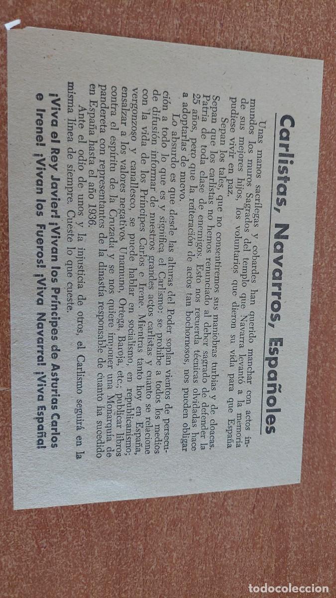 Militaria: Documento pasquin carlista