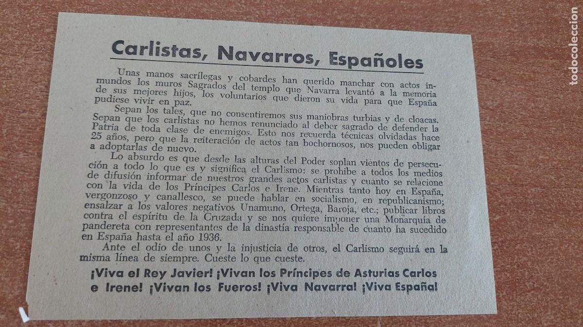 Militaria: Documento pasquin carlista