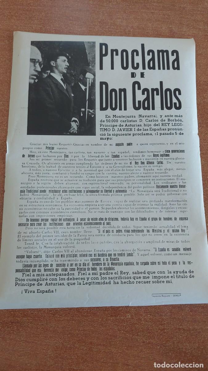 Military Antiques: Documento Carlista Proclama de Don Carlos