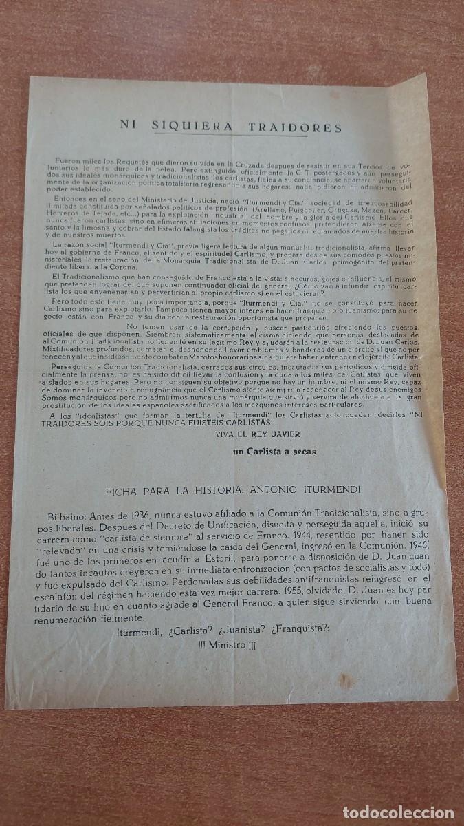 Military Antiques: Documento pasquin Carlista ni siquiera traidores