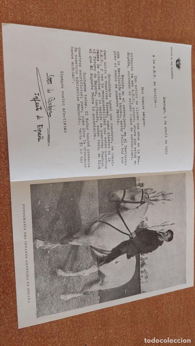 Militaria: Documento pasquin carlista 1956 - Foto 2