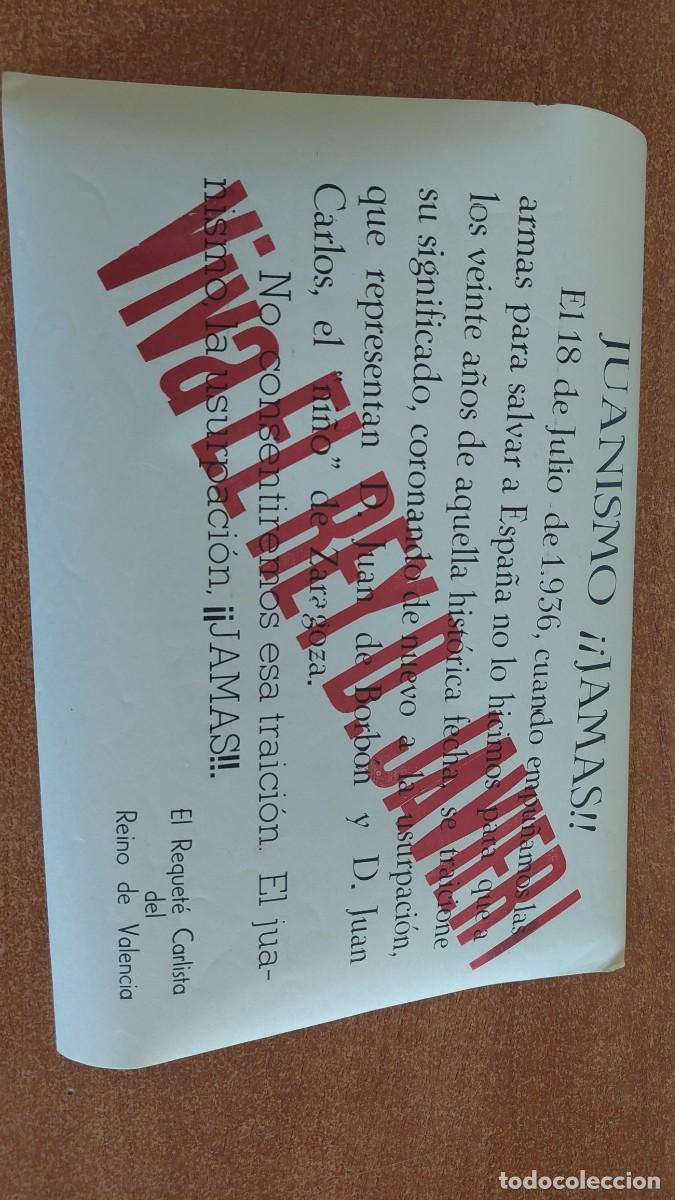 Militaria: Documento pasquin carlista viva el rey Don Javier