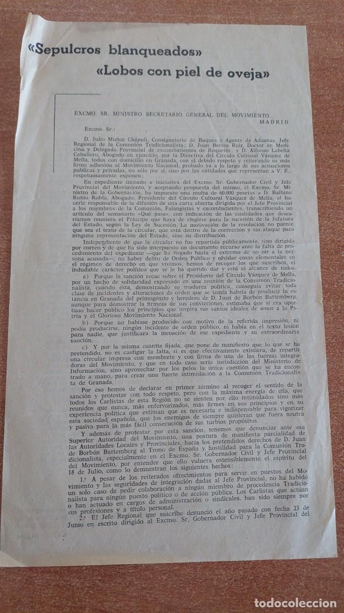 Militaria: Documento pasquin carlista sepulcros blanqueados