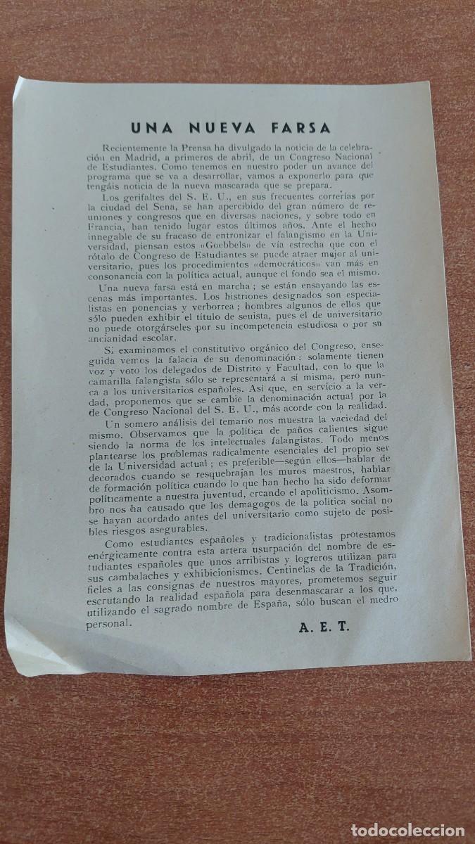 Militaria: Documento pasquin carlista nueva Farsa