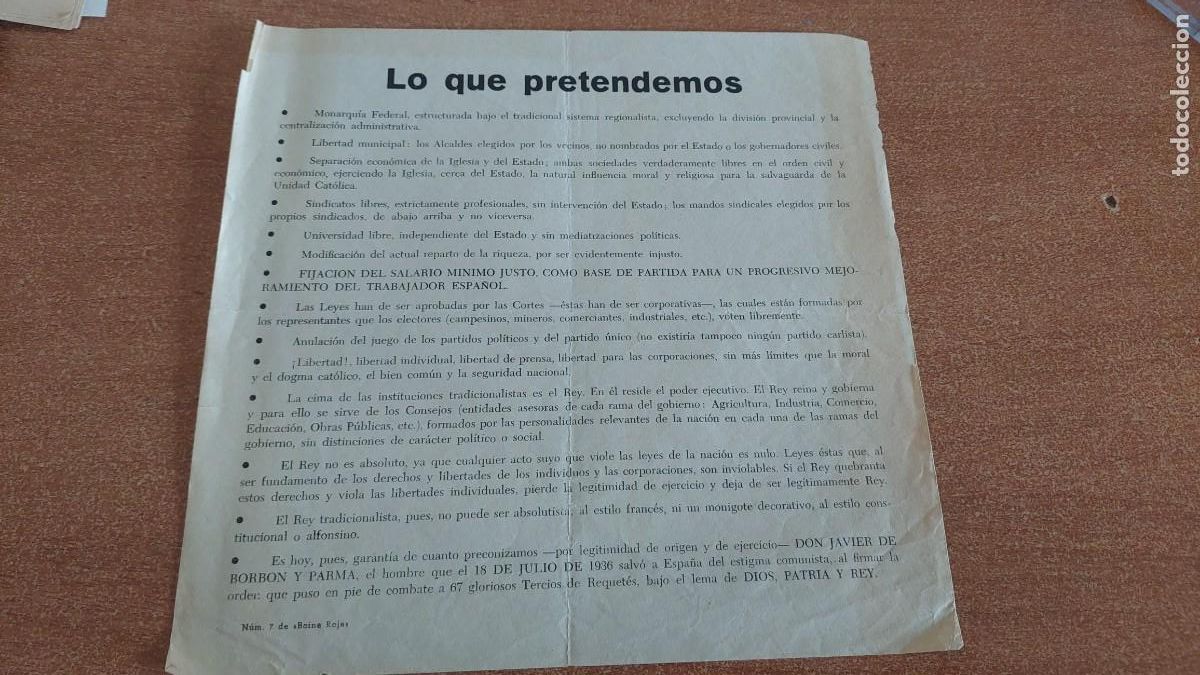 Military Antiques: Documento pasquin carlista lo que pretendemos