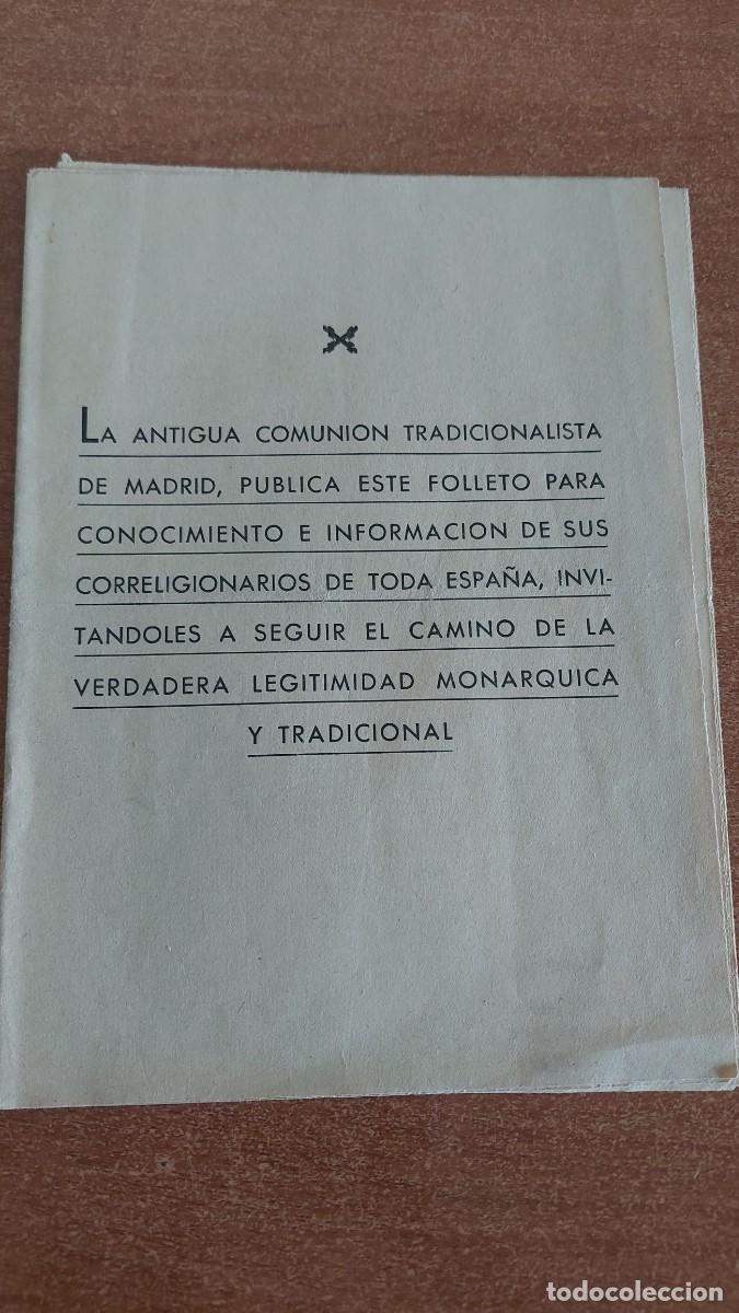 Militaria: Libreto carlista Antigua comuni&oacute;n tradicionalista 1957