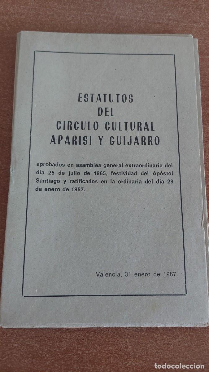 Militaria: Libreto carlista estatutos del c&iacute;rculo cultural aparisi y guijarro 1967