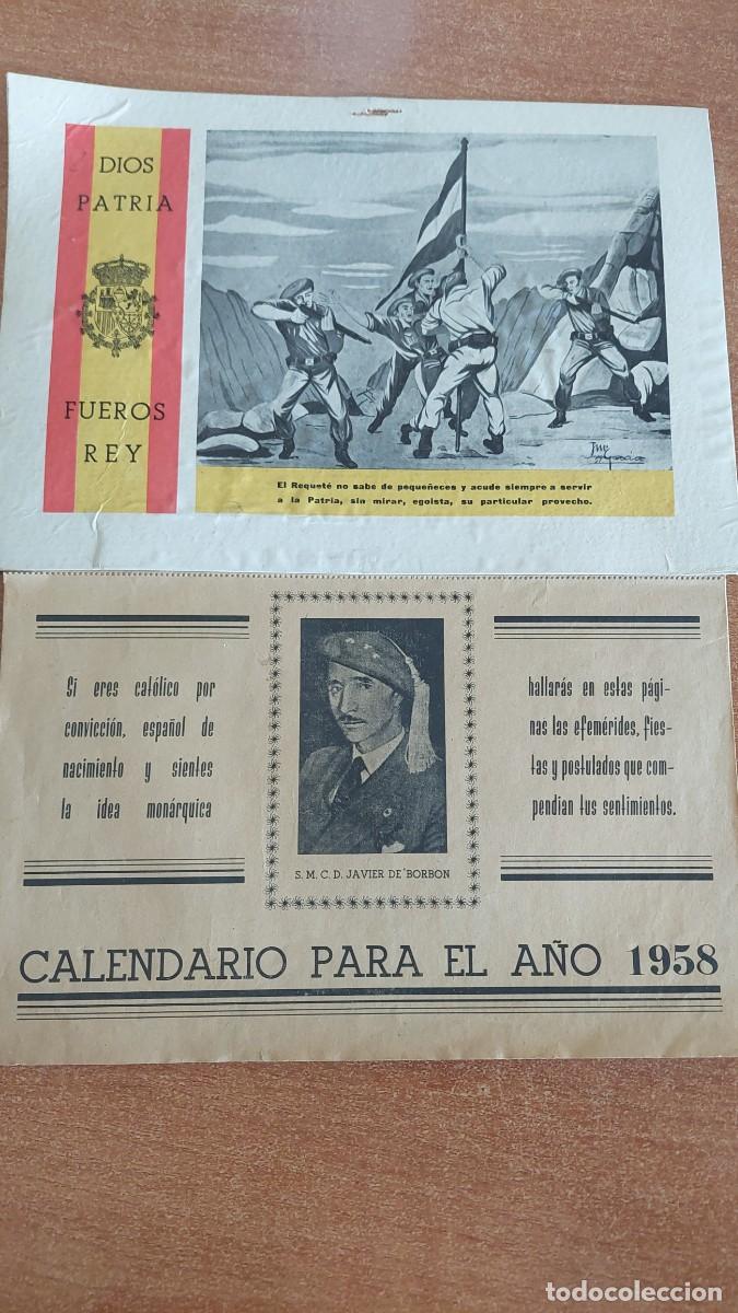 Militaria: Calendario sin abrir 1958 Carlista