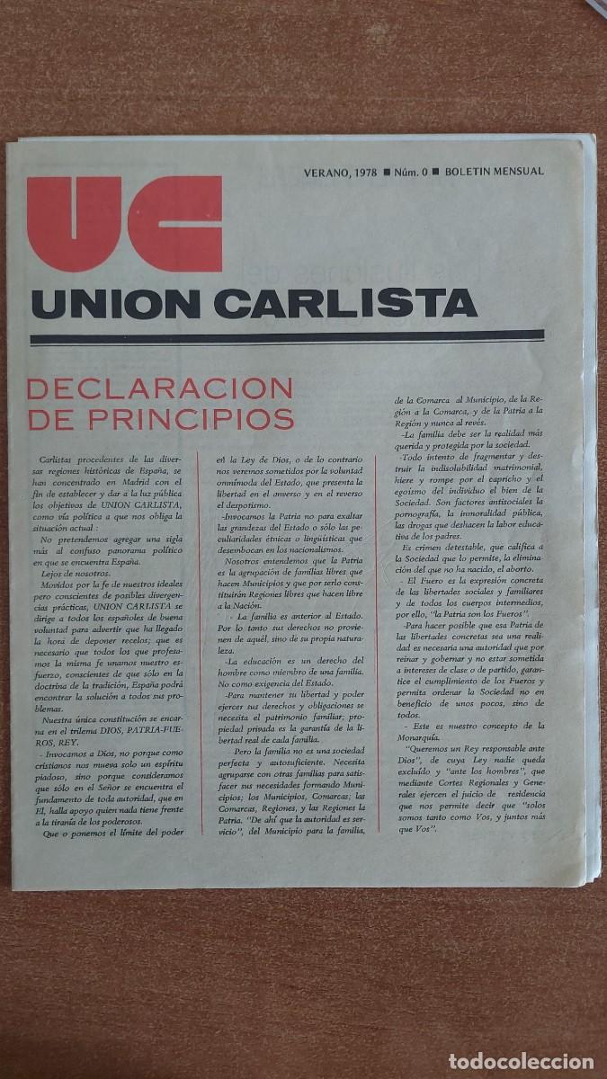 Militaria: Bolet&iacute;n Carlista uni&oacute;n carlista verano 1978