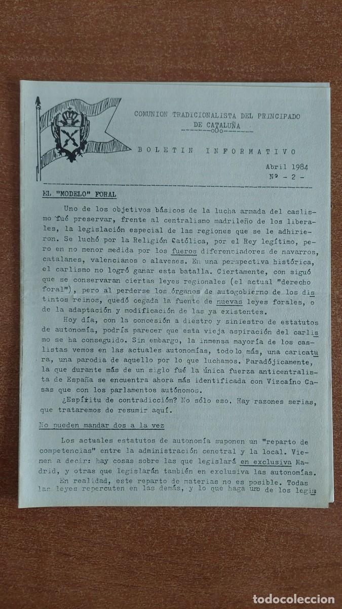 Militaria: Bolet&iacute;n Carlista Abril 1984
