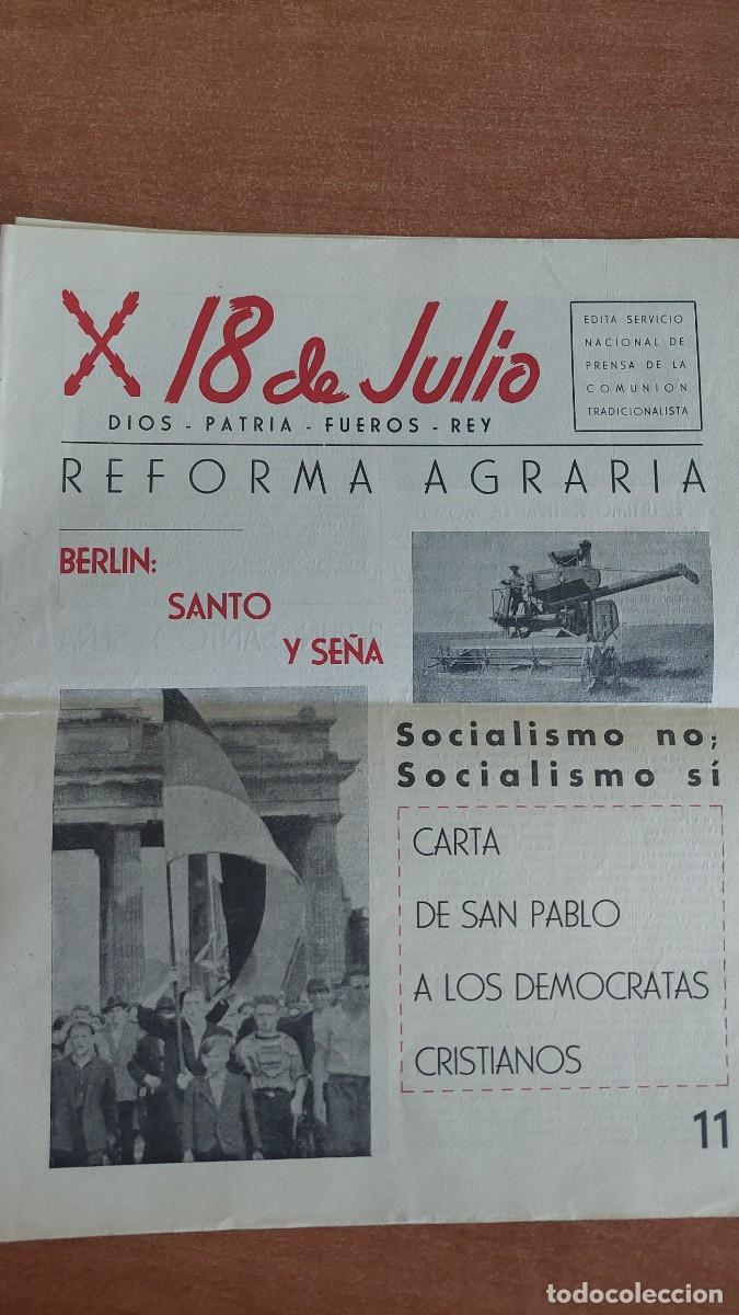 Militaria: Peri&oacute;dico Carlista 18 Julio
