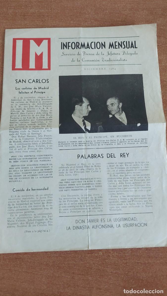 Militaria: Peri&oacute;dico Carlista IM Diciembre 1964