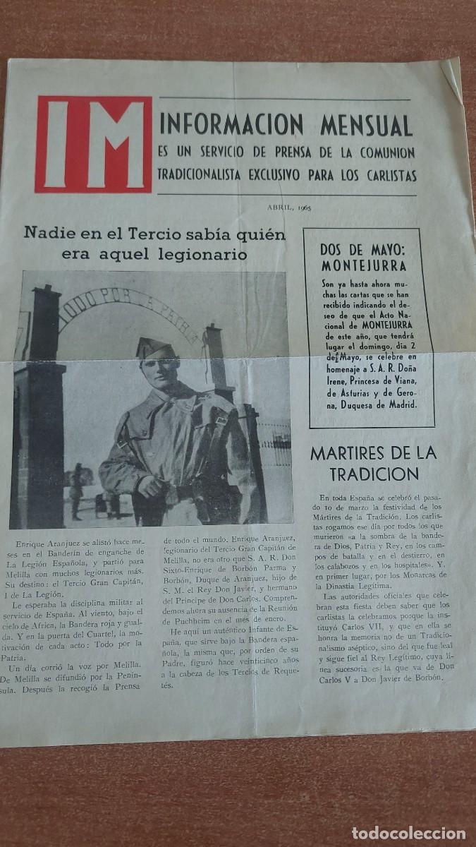 Militaria: Peri&oacute;dico Carlista IM Abril 1965