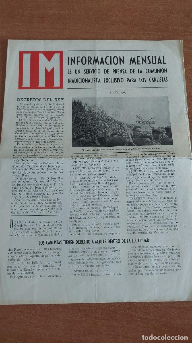 Militaria: Peri&oacute;dico Carlista IM Mayo 1965