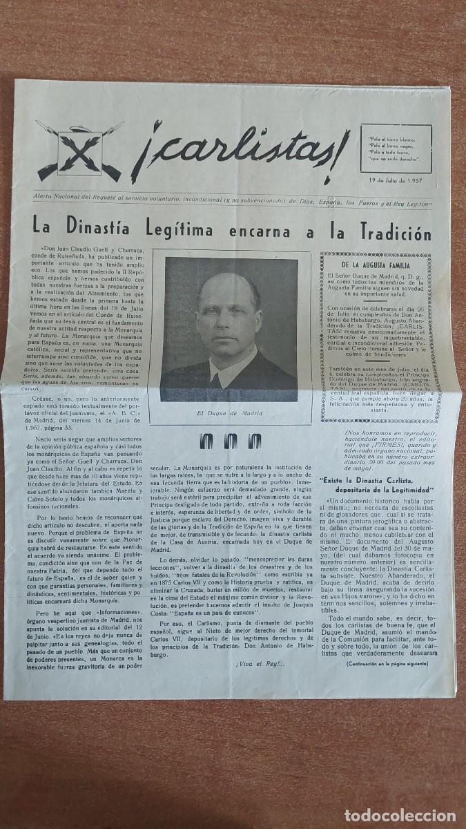 Militaria: Peri&oacute;dico Carlistas julio 1957