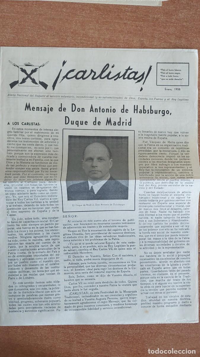 Militaria: Peri&oacute;dico Carlistas Enero 1958