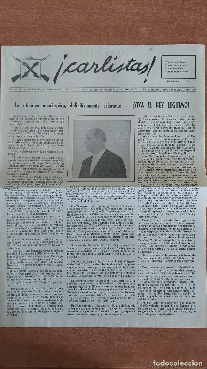 Militaria: Peri&oacute;dico Carlistas Febrero 1958
