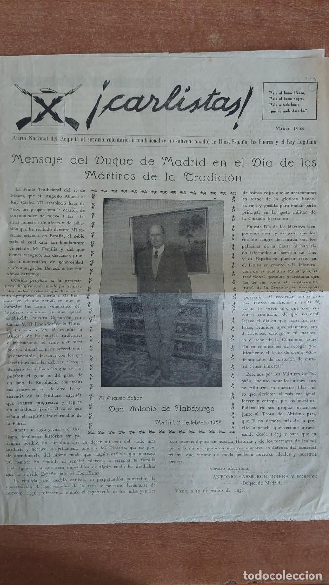 Militaria: Peri&oacute;dico Carlistas Marzo 1958