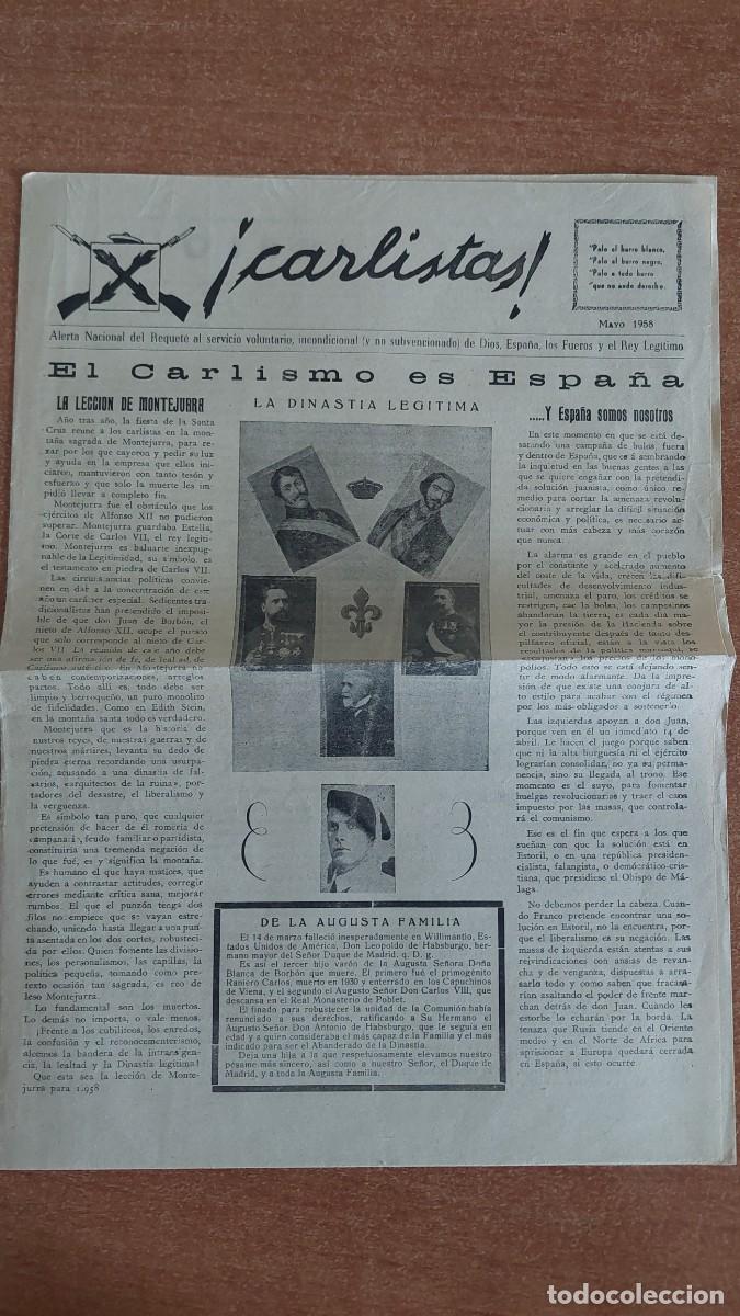 Militaria: Peri&oacute;dico Carlistas Mayo 1958