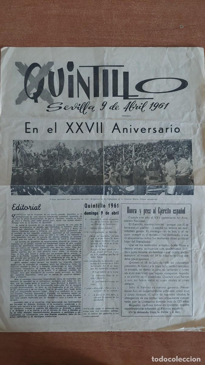 Militaria: Peri&oacute;dico Carlista Quintillo Sevilla Abril 1961