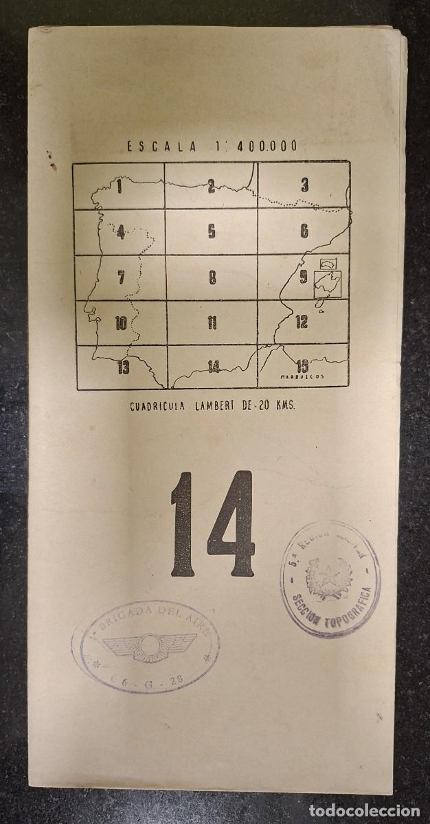 Militaria: mapa, con el n&uacute;mero 14, guerra civil, aviaci&oacute;n, 6-G-28